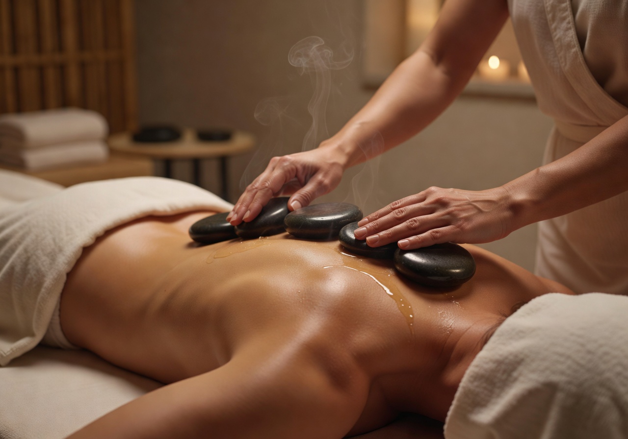 Hot stone massage therapy